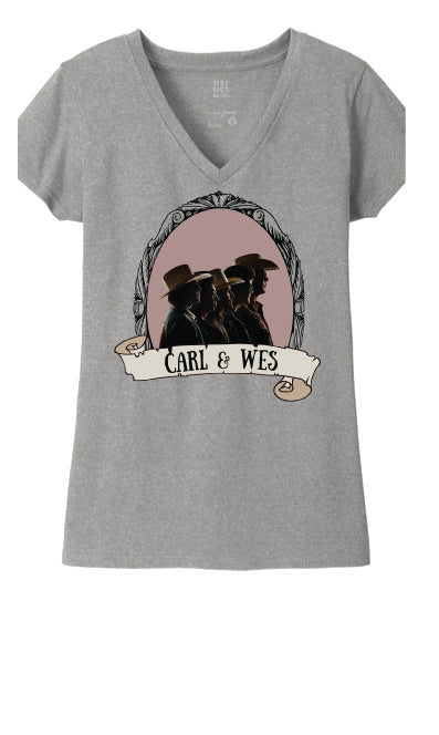 V-Neck Womens Cut Gray Shirt